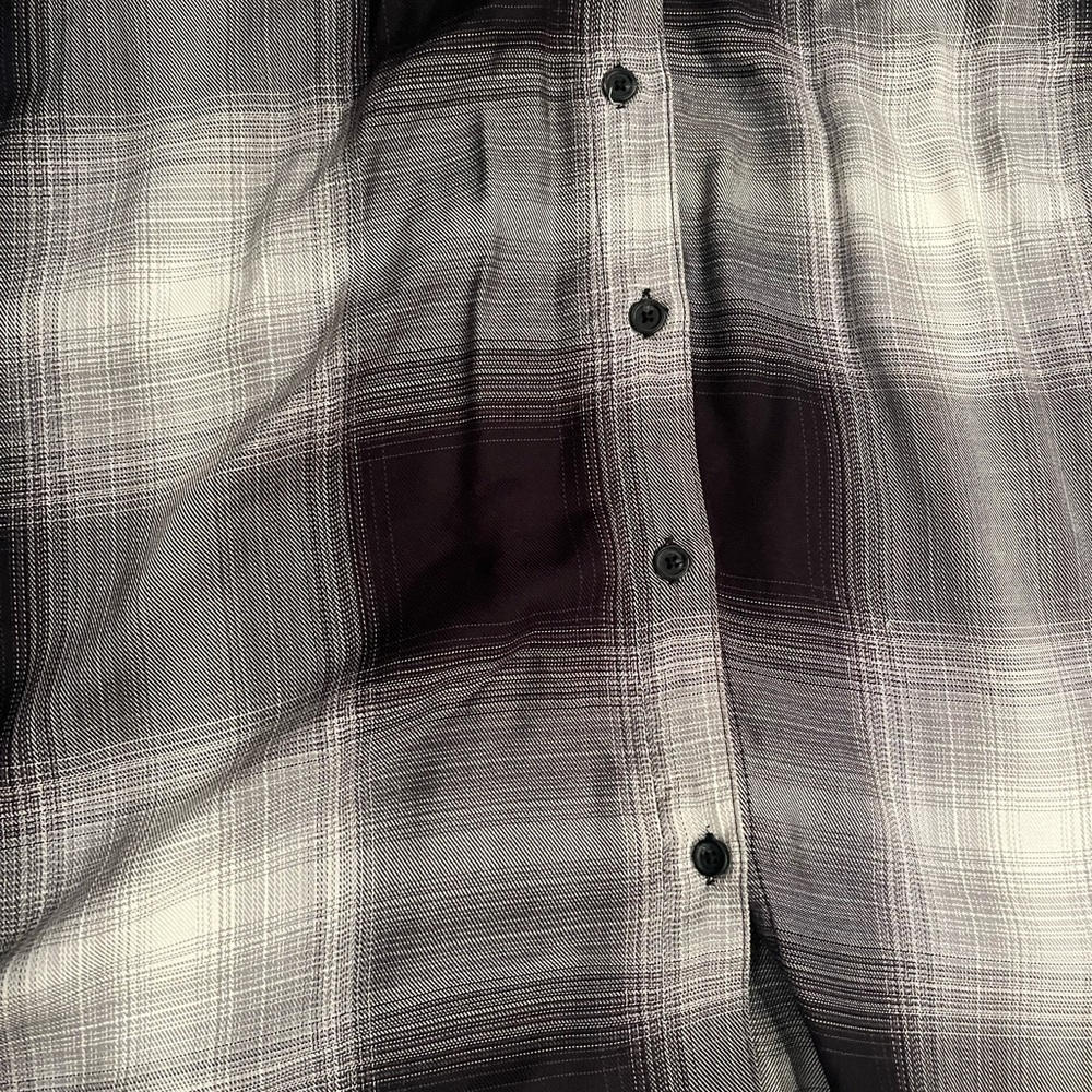 Ava & Viv plaid tunic button down shirt.  Size X black and gray tones - Picture 7 of 10